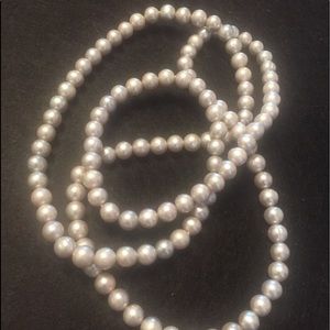 NWT 7.5-8.5mm slvr cult pearl necklace